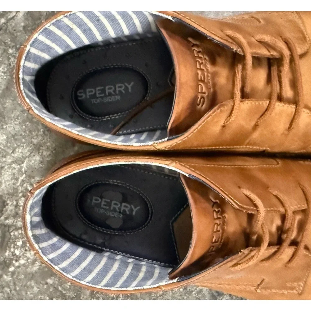SPERRY Mens Newman Chukka Leather Lace Up Comfort Boots Tan 10.5M STS22366